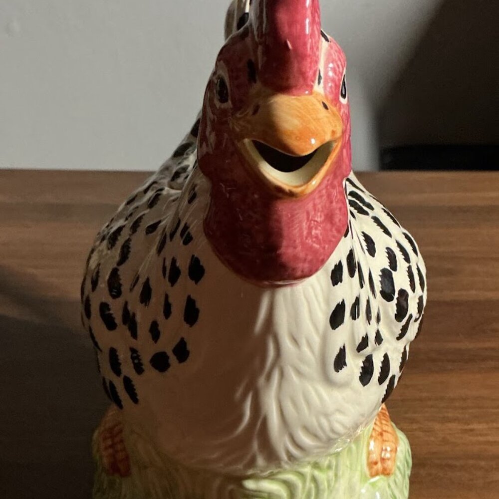 VINTAGE WANGS INTERNATIONAL CERAMIC ROOSTER DECORATIVE TEAPOT - Picture 3 of 8